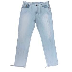 One Teaspoon Light Wash Jeans Frayed Hem Waist Cotton Denim Pants Size 27